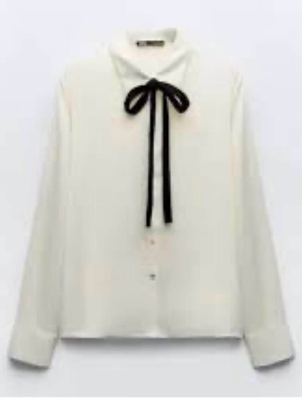 NWT Zara Cream Bow-Tie Blouse
